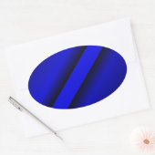 Sticker Ovale Ligne bleue mince (Enveloppe)