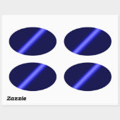 Sticker Ovale Ligne bleue mince (Feuille)