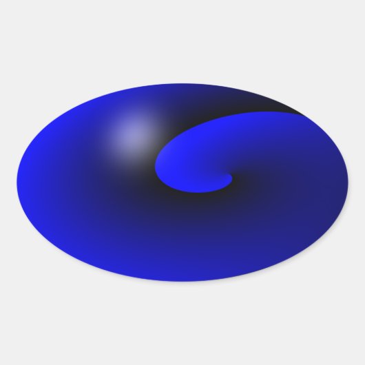 Sticker Ovale Ligne Bleue Mince Un-d'un-un-un-un (Devant)
