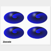 Sticker Ovale Ligne Bleue Mince Un-d'un-un-un-un (Feuille)