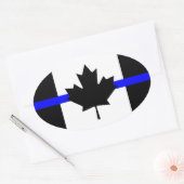 Sticker Ovale Ligne bleue mince - version Canada (Enveloppe)