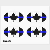 Sticker Ovale Ligne bleue mince - version Canada (Feuille)