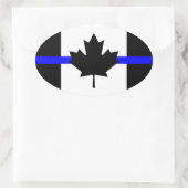 Sticker Ovale Ligne bleue mince - version Canada (Sac)