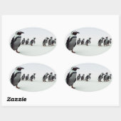 Sticker Ovale Ligne de pingouin (Feuille)