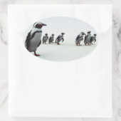 Sticker Ovale Ligne de pingouin (Sac)