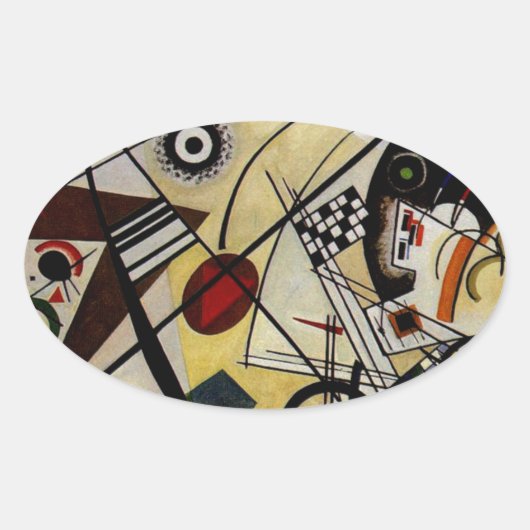 Sticker Ovale Ligne ininterrompue Kandinsky Transverse (Devant)