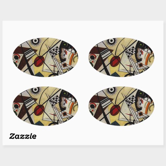 Sticker Ovale Ligne ininterrompue Kandinsky Transverse (Feuille)