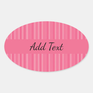 Sticker Ovale Lignes de nuances de rose