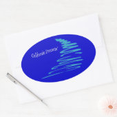 Sticker Ovale Lignes droites_California Dreamin'_Aqua (Enveloppe)