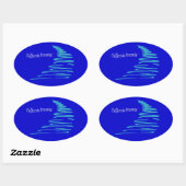 Sticker Ovale Lignes droites_California Dreamin'_Aqua (Feuille)
