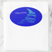 Sticker Ovale Lignes droites_California Dreamin'_Aqua (Sac)