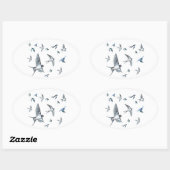 Sticker Ovale L'Illustration De L'Avalière Volante (Feuille)