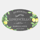 Sticker Ovale Limoncello Chalkboard Monogramme Favoriser (Devant)
