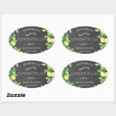 Sticker Ovale Limoncello Chalkboard Monogramme Favoriser (Feuille)