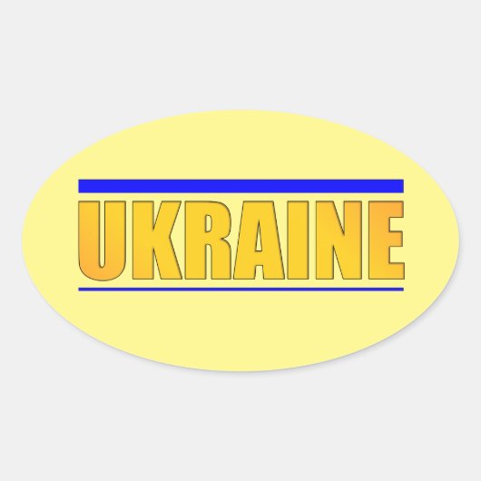 Sticker Ovale L'inscription Ukraine (Devant)