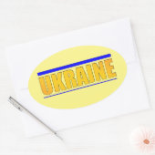 Sticker Ovale L'inscription Ukraine (Enveloppe)
