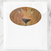 Sticker Ovale Lion Abstrait Safari Art (Sac)