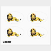 Sticker Ovale Lion d'or allongé (Feuille)