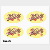 STICKER OVALE LIP KISSES (Feuille)