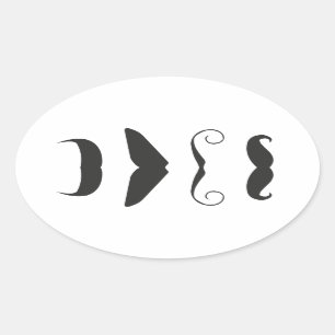 Sticker Ovale Liste Moustache - Choisissez votre arme! !