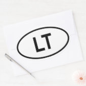 Sticker Ovale Lituanie "LT" (Enveloppe)