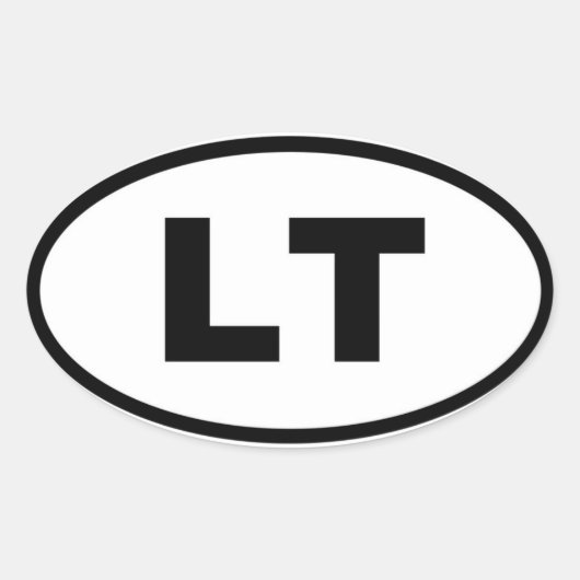 Sticker Ovale Lituanie - LT - Europe (Devant)