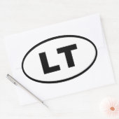 Sticker Ovale Lituanie - LT - Europe (Enveloppe)