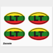 Sticker Ovale Lituanie LT Europe (Feuille)