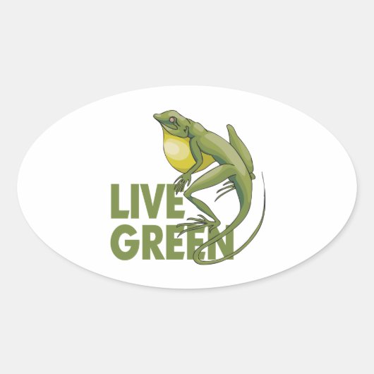 Sticker Ovale Live Green (Devant)