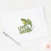 Sticker Ovale Live Green (Enveloppe)