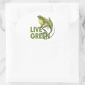 Sticker Ovale Live Green (Sac)