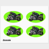Sticker Ovale Live To Ride Motorbiker (Feuille)