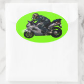 Sticker Ovale Live To Ride Motorbiker (Sac)