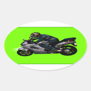 Sticker Ovale Live To Ride Motorbiker