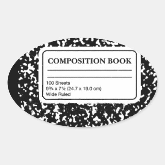 Sticker Ovale Livre de composition (Devant)