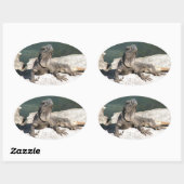 Sticker Ovale Lizard (Feuille)