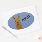 Sticker Ovale Llama Drôle Face (Enveloppe)
