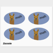Sticker Ovale Llama Drôle Face (Feuille)