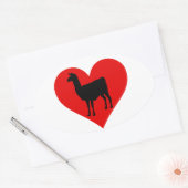 Sticker Ovale Llama Love (Enveloppe)