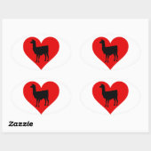 Sticker Ovale Llama Love (Feuille)
