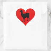 Sticker Ovale Llama Love (Sac)