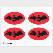 Sticker Ovale Logo Batman et Gotham Silhouette Bat (Feuille)