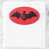 Sticker Ovale Logo Batman et Gotham Silhouette Bat (Sac)