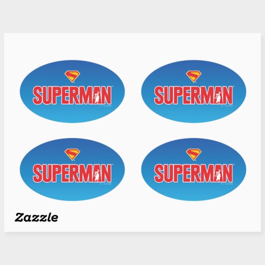 Sticker Ovale Logo classique Superman Bold (Feuille)