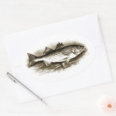 Sticker Ovale Logo de basse rayée (vintage) (Enveloppe)