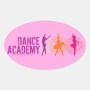 Sticker Ovale Logo de danseurs de couleur d'académie de danse