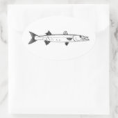 Sticker Ovale Logo de grand barracuda (Sac)