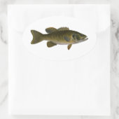 Sticker Ovale Logo de la basse de Smallmouth (Sac)