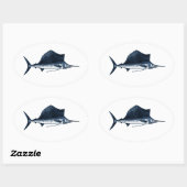 Sticker Ovale Logo de la mer (Feuille)