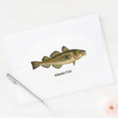 Sticker Ovale Logo de la morue de l'Atlantique (Enveloppe)